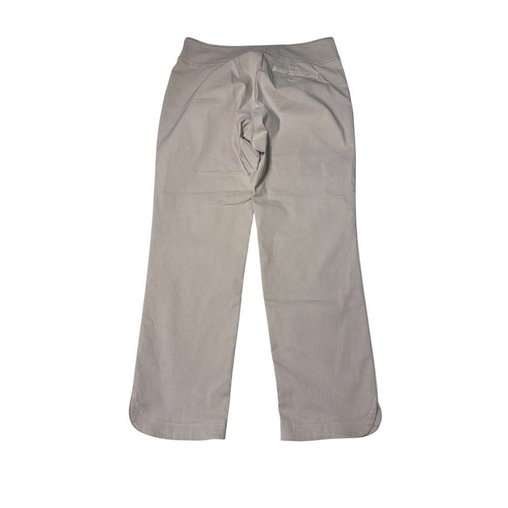 J.McLaughlin Masie Pull On Pants Tan Stone Straight Leg Hem Vent Womens 12 32X26 - Picture 3 of 9